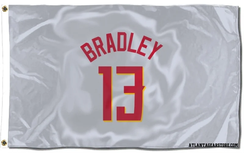 White Atlanta Hawks  Tony Bradley Flag (3 X 5)