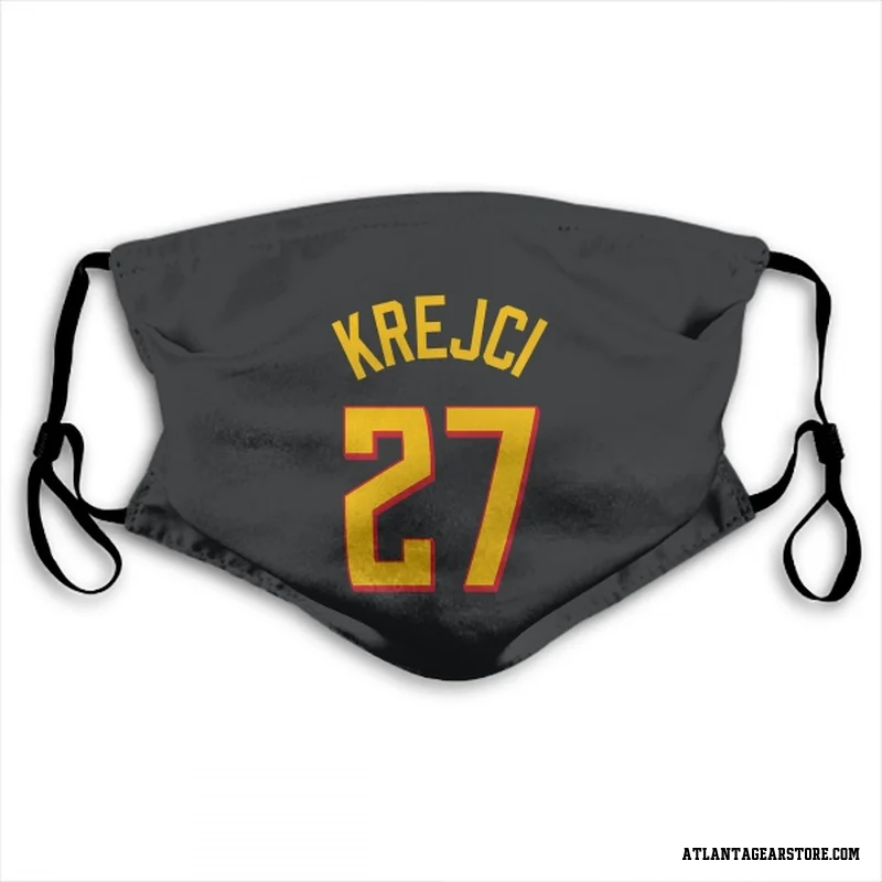Yellow Atlanta Hawks  Vit Krejci Black Face Mask (With 2 Free PM2.5 Filters)